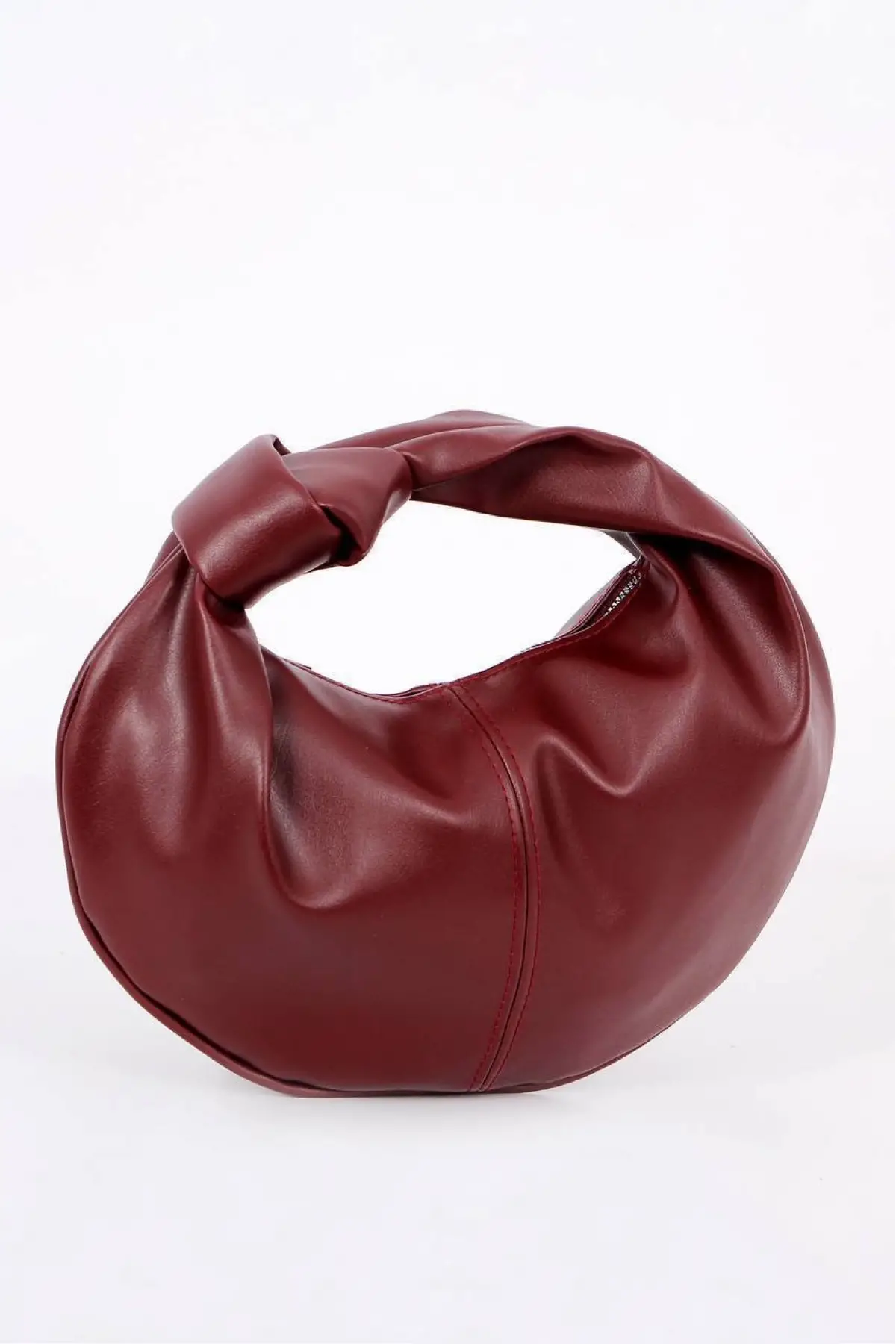 Helen Düğümlü Bordo Cilt Trend Kadın Mini Bowl Bag