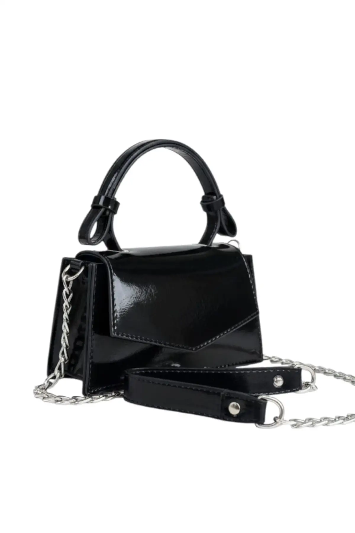 Zeus Siyah Rugan Zincir Askılı Kadın El Kol Ve Omuz Çantası