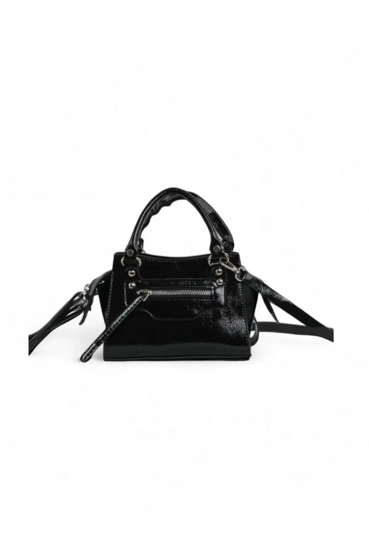 Mery Siyah Cilt Mini City Askılı Kadın Çantası