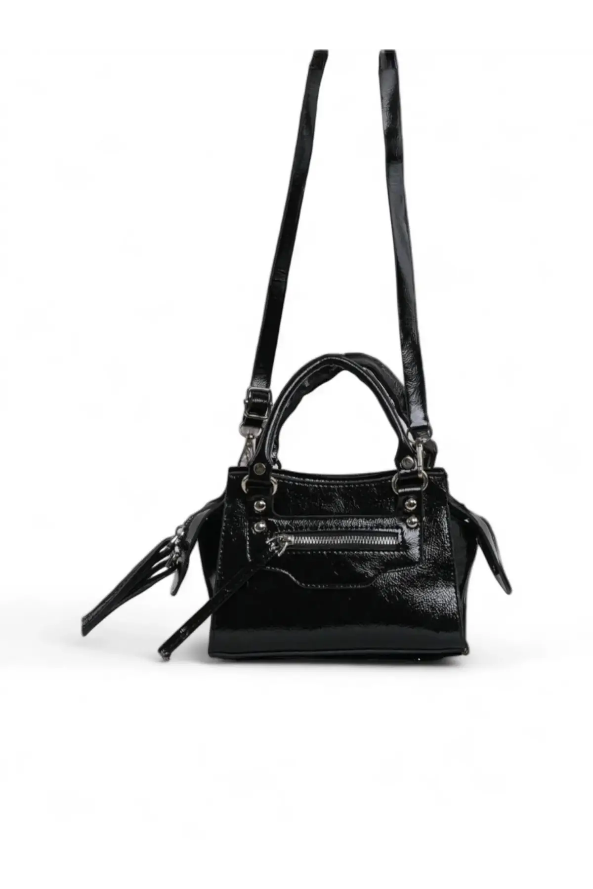 Mery Siyah Cilt Mini City Askılı Kadın Çantası