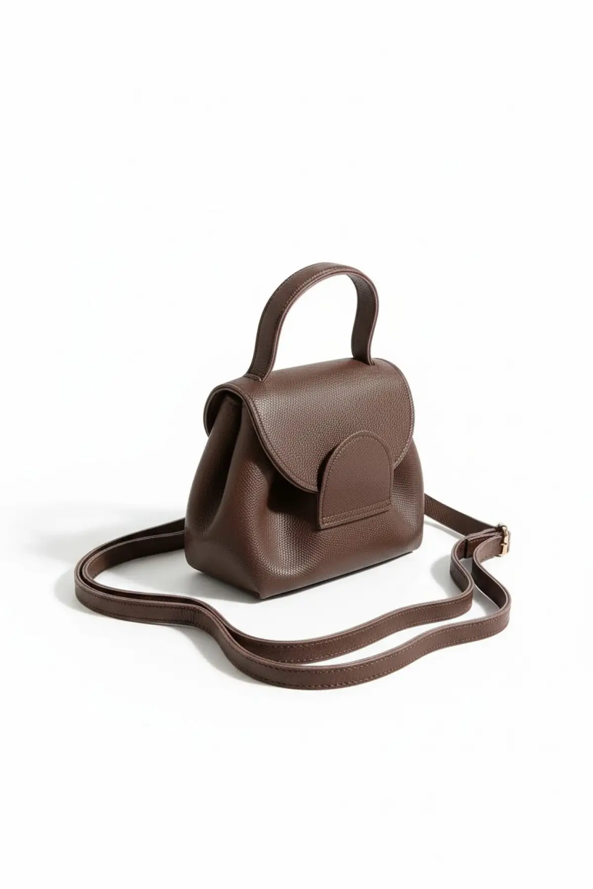Sole Kahverengi Büzgü Detaylı Kapaklı Pinterest Model Kadın Omuz Çantası