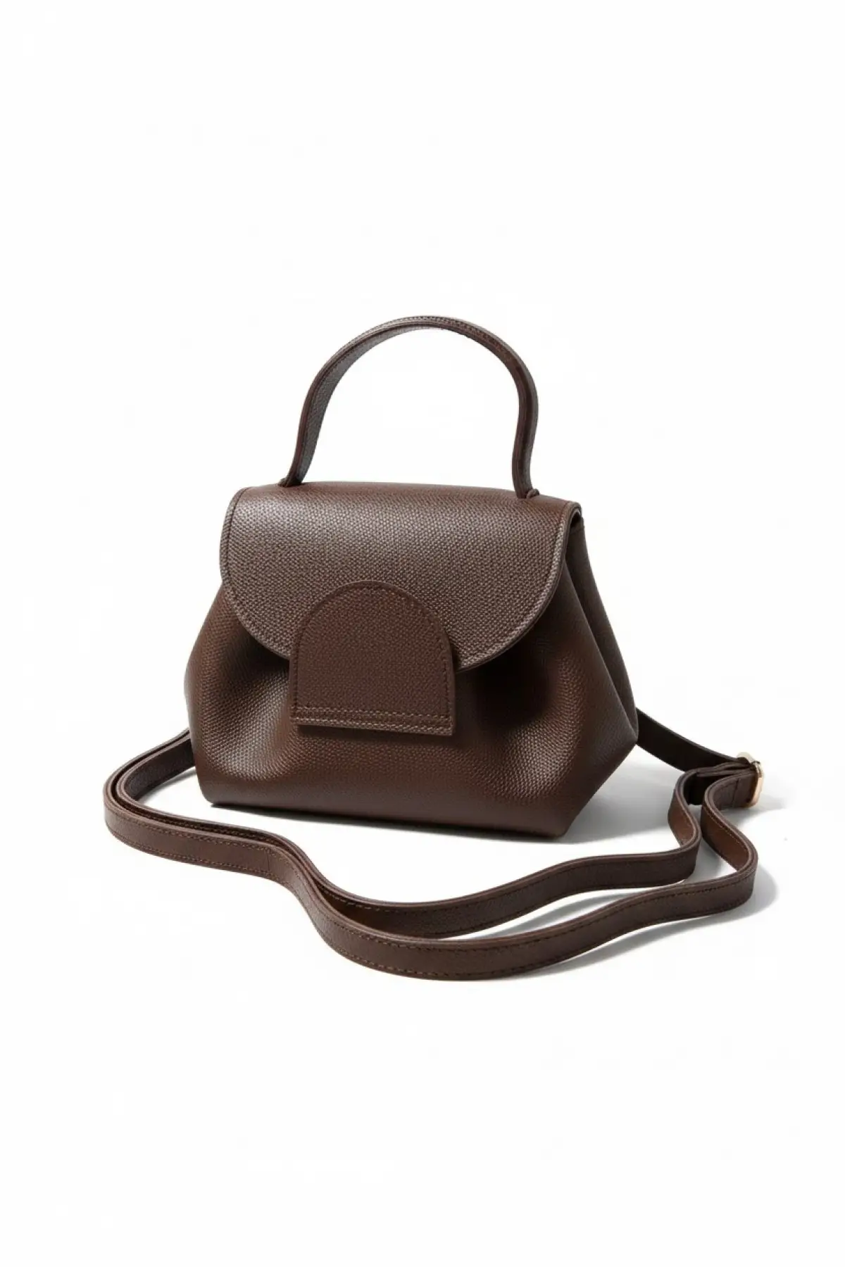 Sole Kahverengi Büzgü Detaylı Kapaklı Pinterest Model Kadın Omuz Çantası