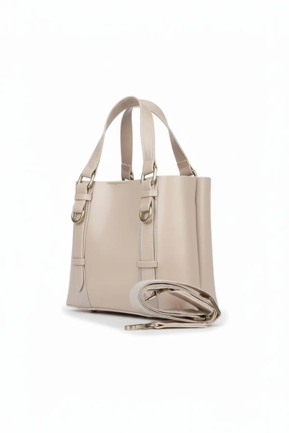 Elegance Vizon Ön Kemer Aksesuarlı Kadın Omuz Çantası