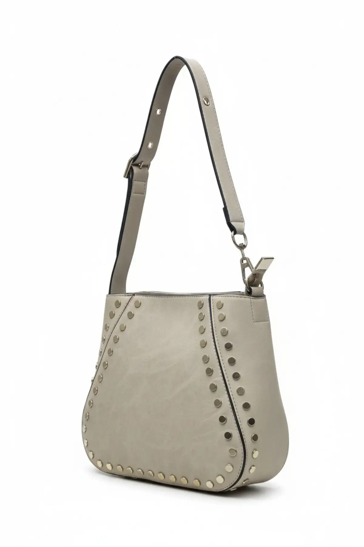 Londra Cilt Zımba Detaylı Kadın Omuz Çantası