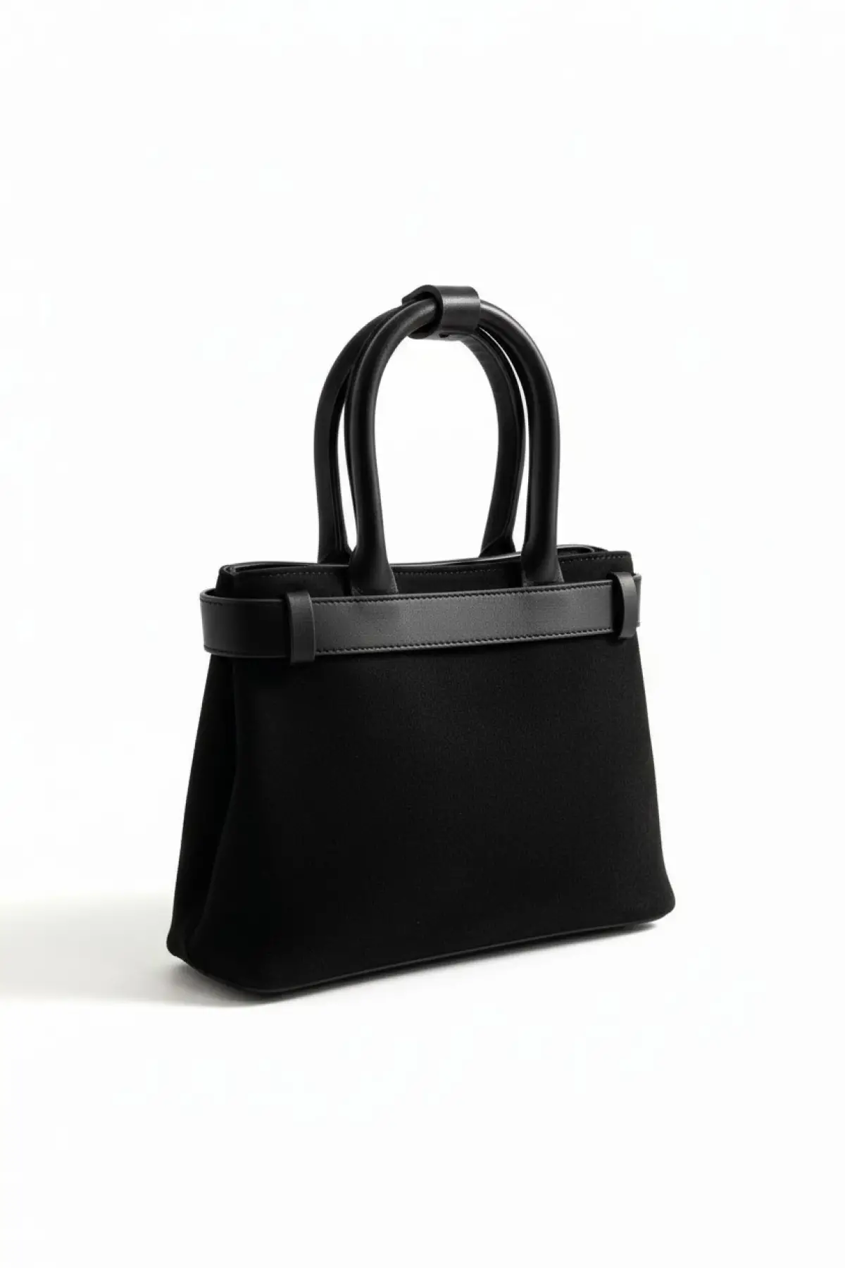 Aurora Siyah Kemer Detaylı Süet Kadın El Kol Ve Omuz Çantası