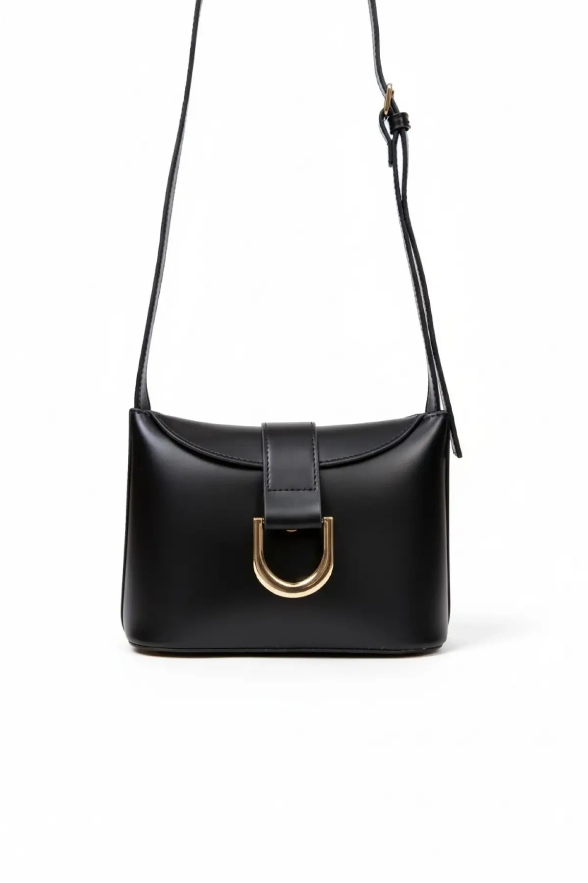 Amy Siyah Cilt Toka Aksesuarlı Kutu Formlu Kadın Omuz Çantası