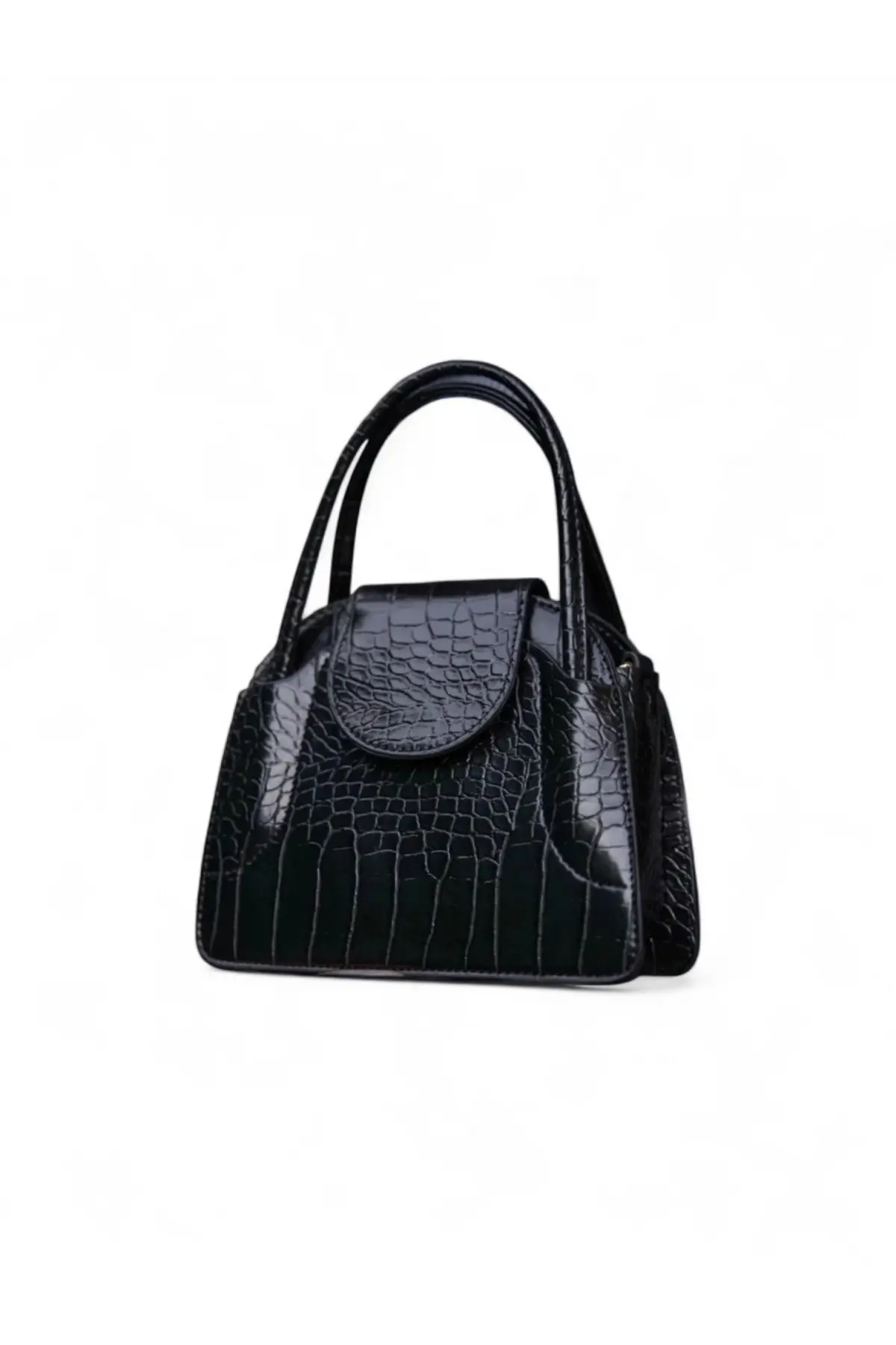 Adler Siyah Croco Kapaklı Mini Kadın El Ve Omuz Çantası