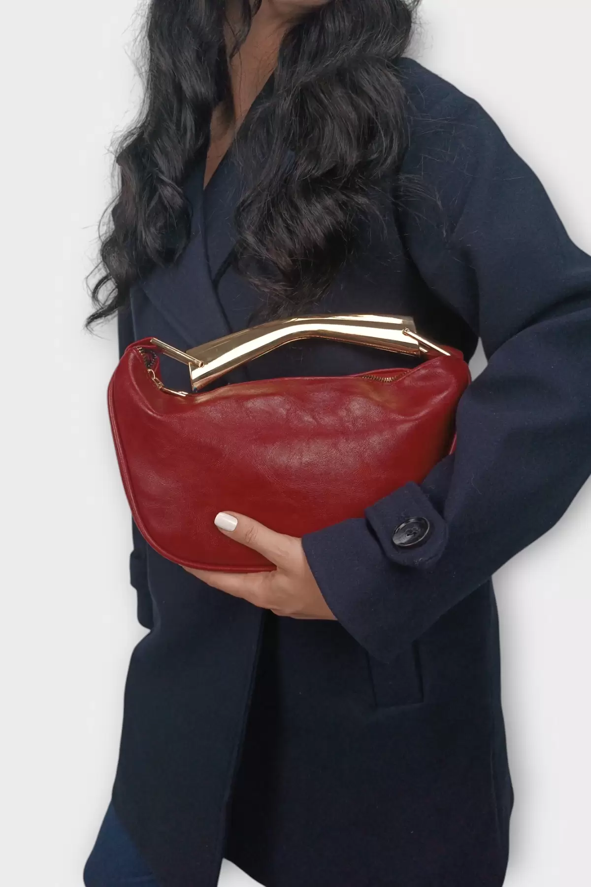 Begonia Bordo Gold Tasarım Saplı Kadın El Kol Ve Omuz Çantası