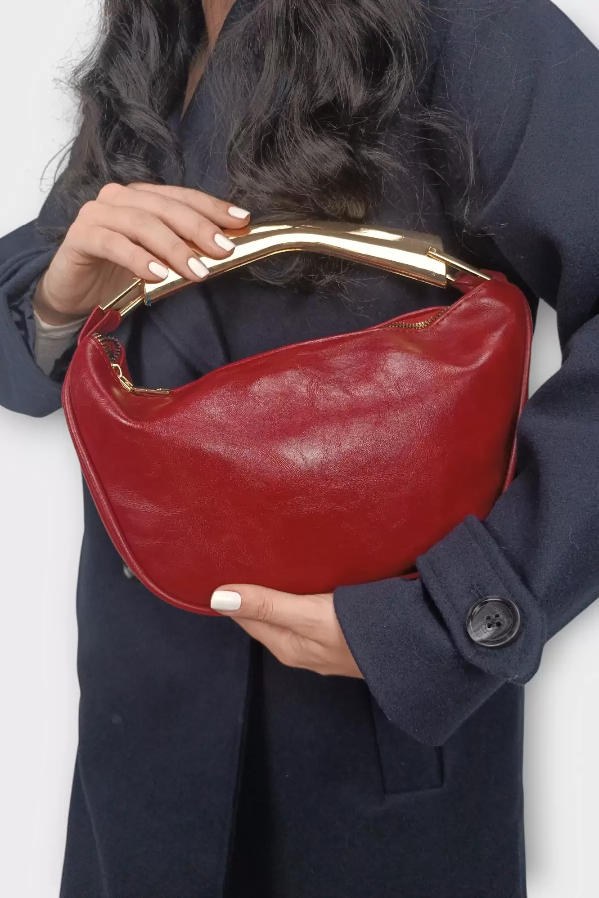 Begonia Bordo Gold Tasarım Saplı Kadın El Kol Ve Omuz Çantası