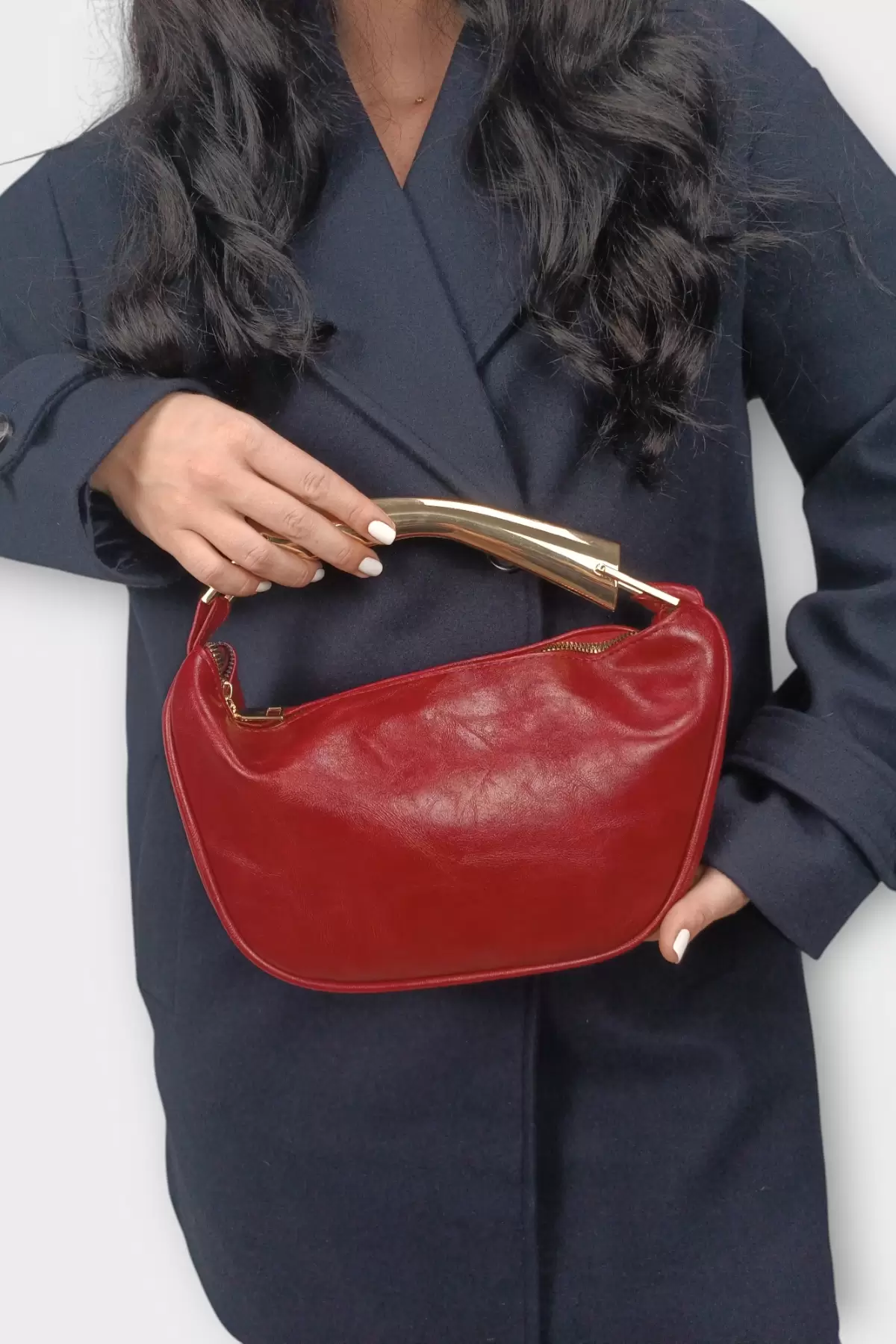 Begonia Bordo Gold Tasarım Saplı Kadın El Kol Ve Omuz Çantası