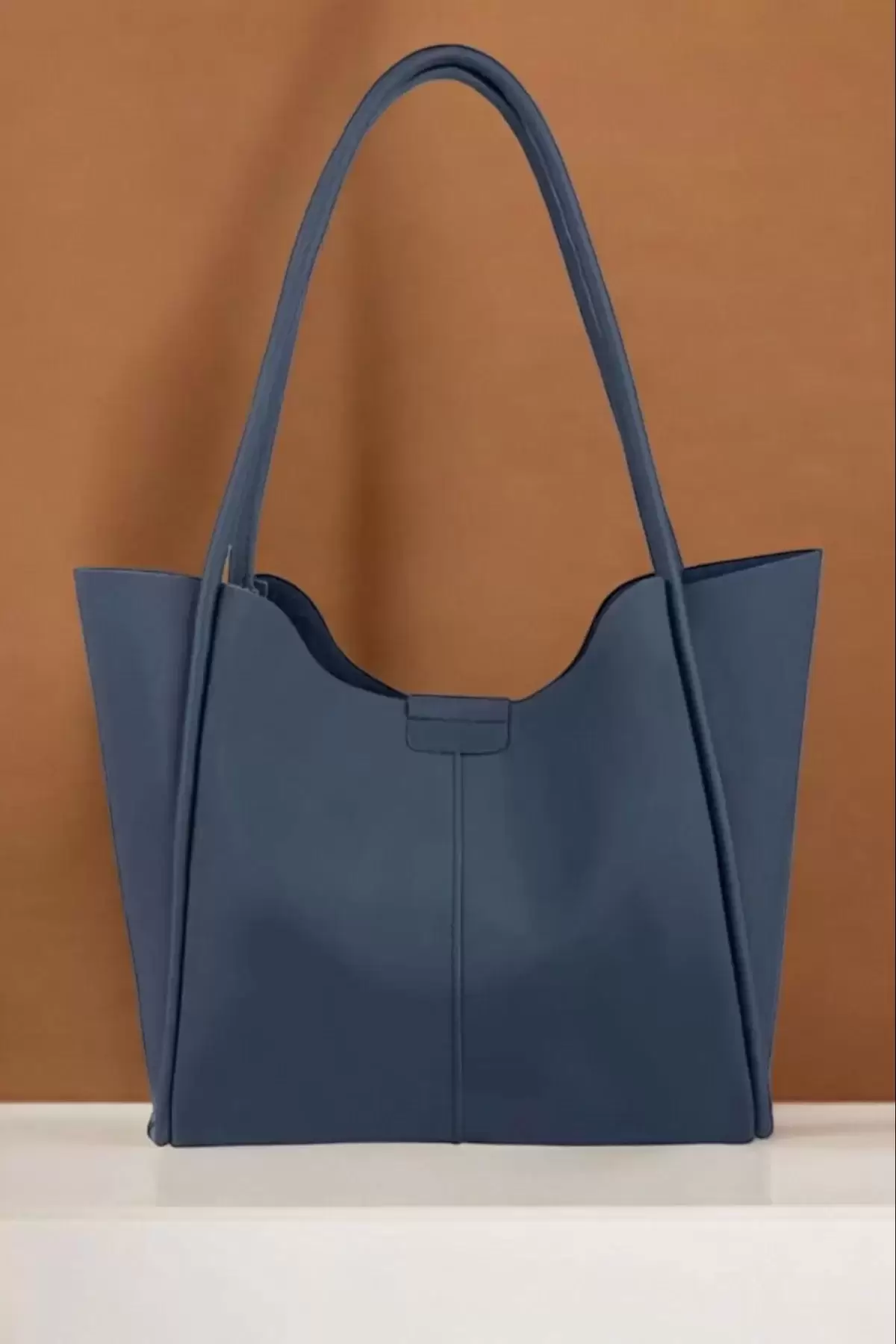 Clementine Lacivert Tote Kadın Fermuarlı Omuz Çantası