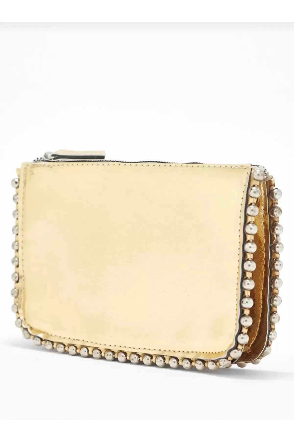 Dally Gold Color Beaded Chain Strap Womens Wallet Bag