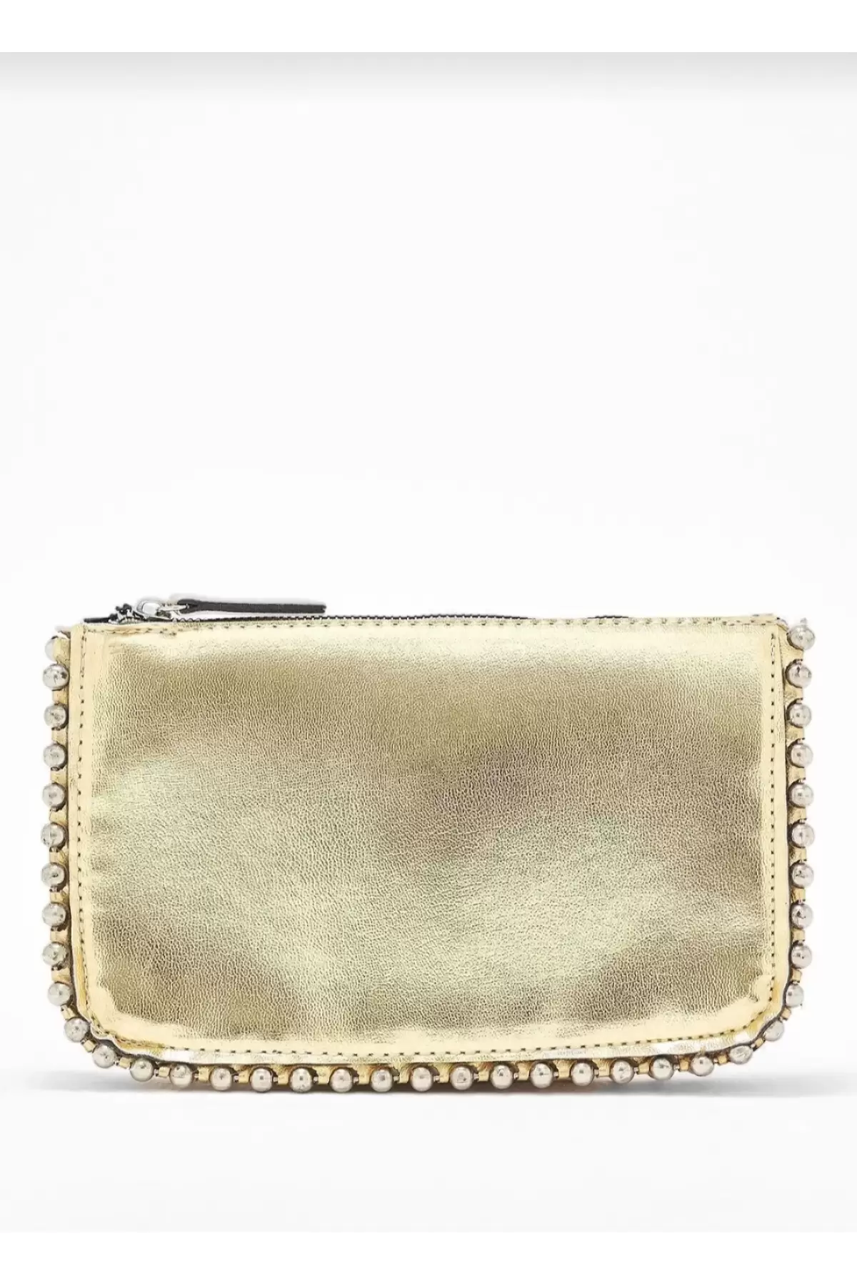Dally Gold Color Beaded Chain Strap Womens Wallet Bag
