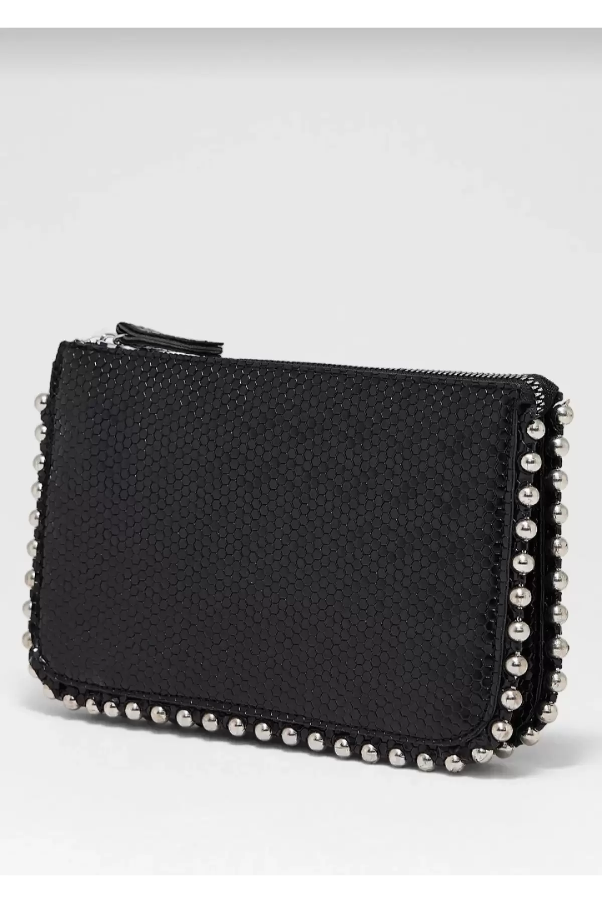 Dally Black Color Beaded Chain Strap Womens Wallet Bag