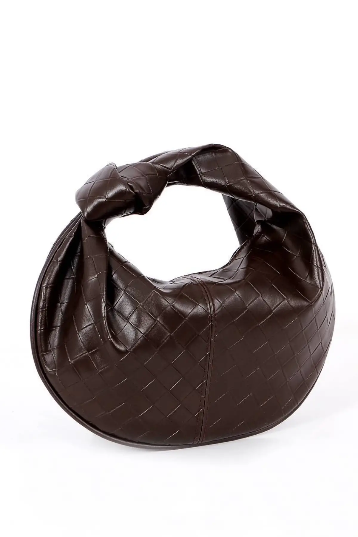 Helen Düğümlü Acı Kahve Örgü Desen Trend Mini Kadın Bowl Bag