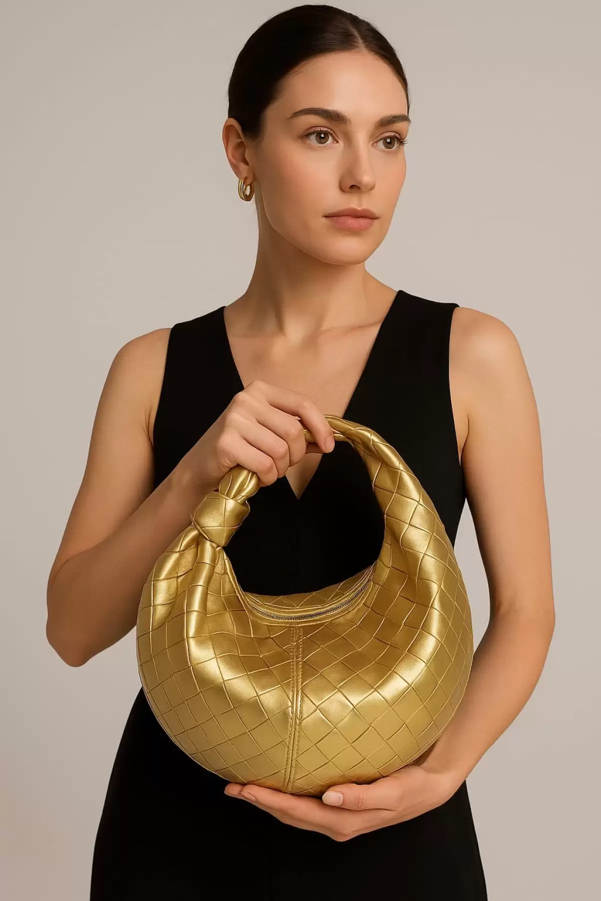 Helen Gold Düğümlü Örgü Desen Kadın El Çantası
