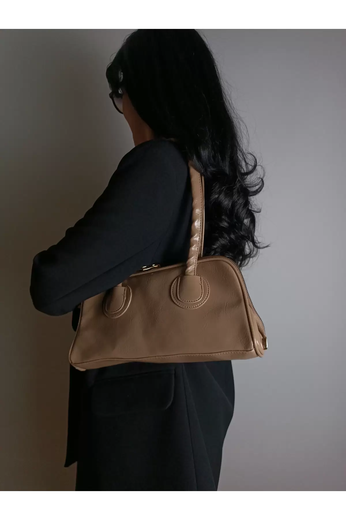 Henna Vizon Cilt Fermuar Kapama Pinterest Model Kadın Omuz Çantası