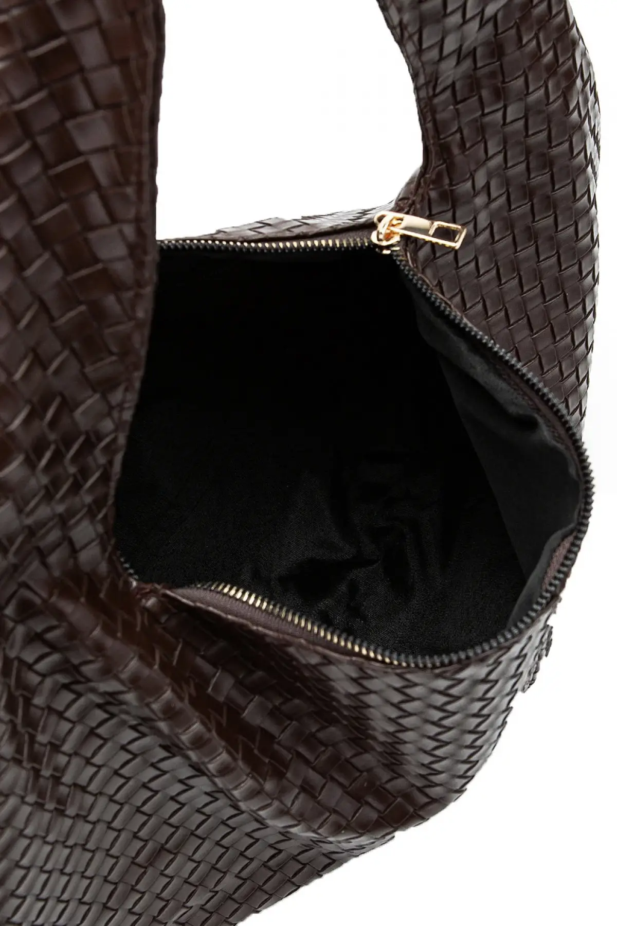 Liya Acı Kahve Örgü Desen Shopper Kadın Omuz Çantası