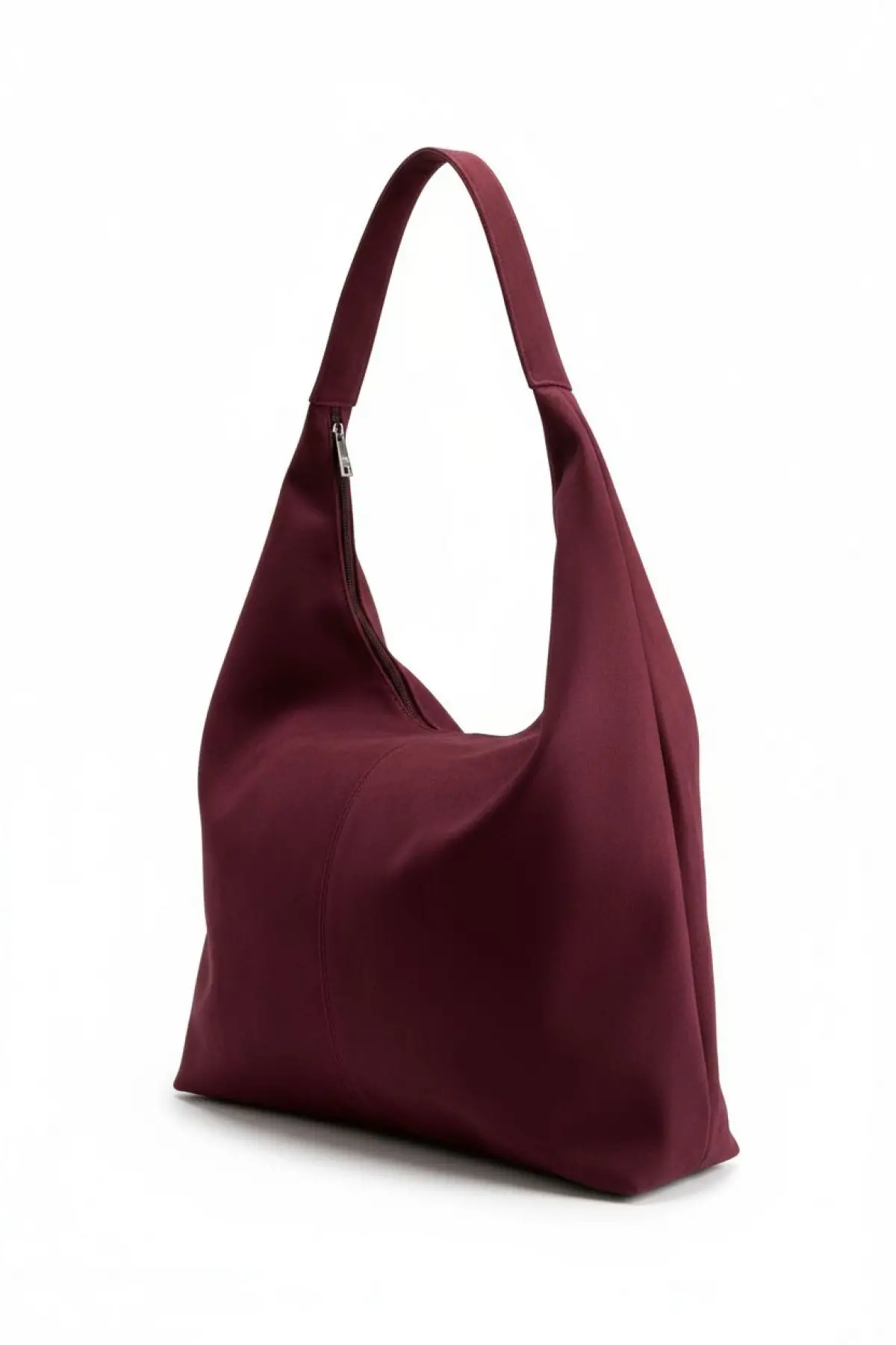 Liya Bordo Süet Örgü Desen Shopper Kadın Omuz Çantası
