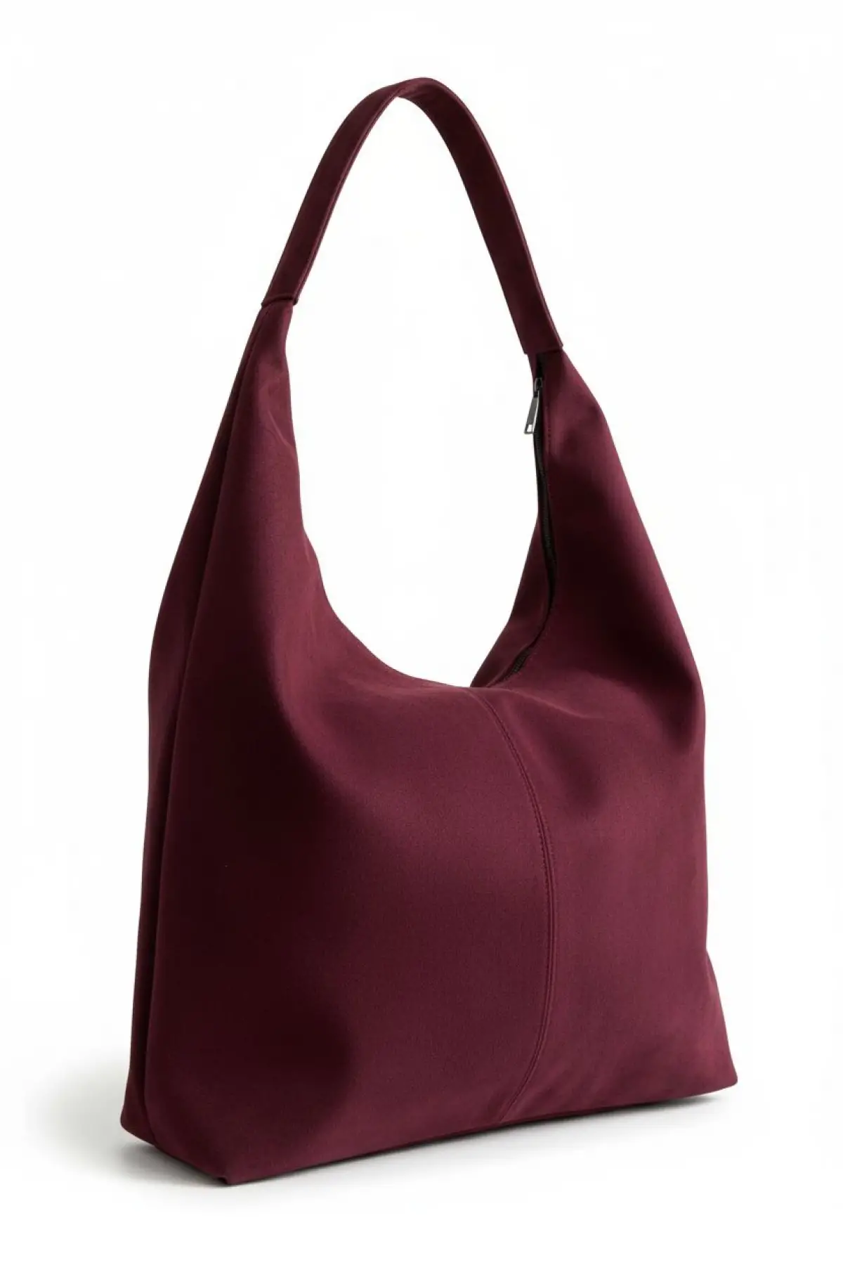 Liya Bordo Süet Örgü Desen Shopper Kadın Omuz Çantası