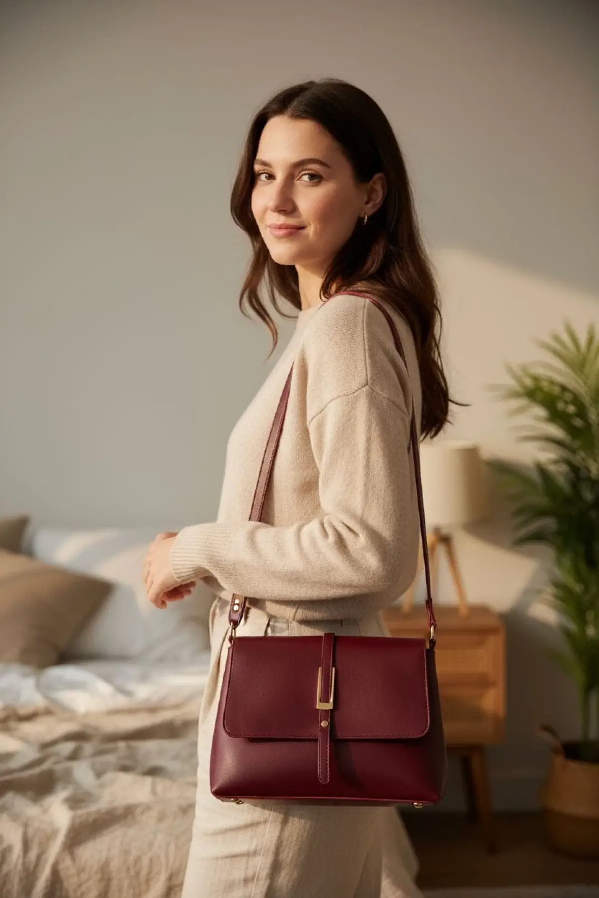 Mimosa Burgundy Skin Womens Shoulder Bag