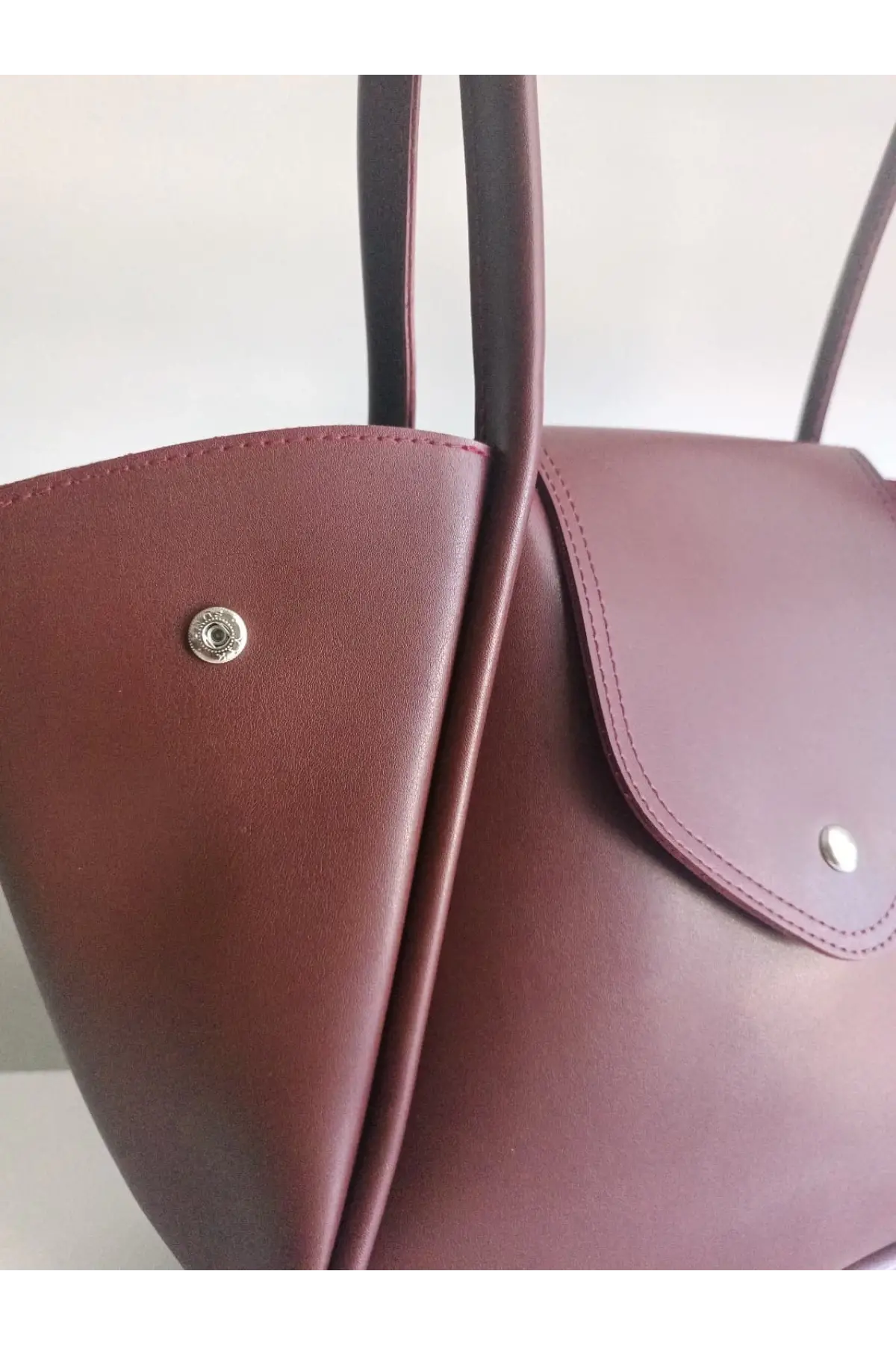 Monave Bordo Cilt Yandan Açılır Model Kadın El Ve Omuz Çantası
