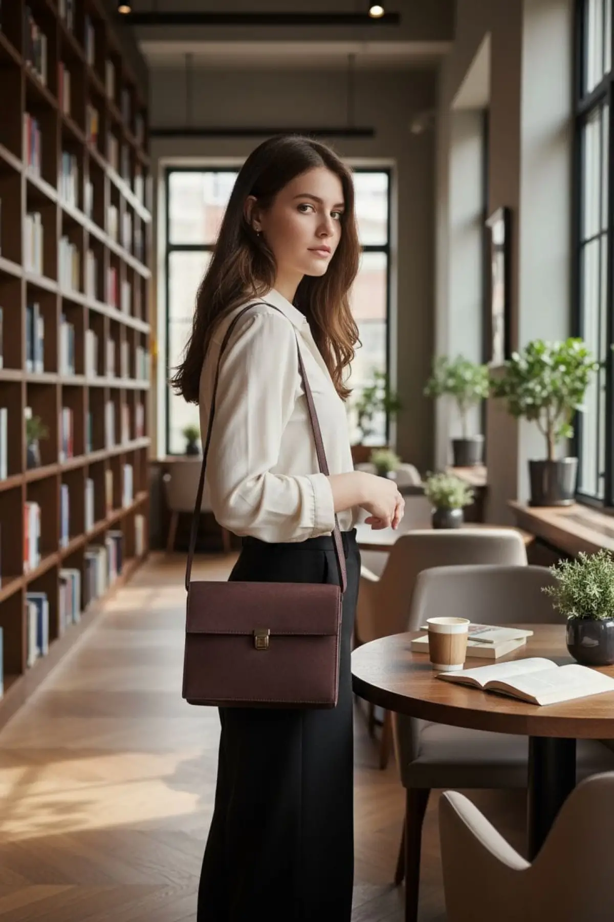 Nerasy Acı Kahve Süet Vintage Tasarım Kadın Omuz Çantası
