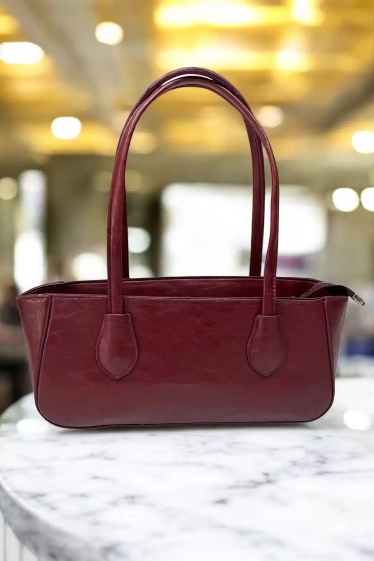 Vanilia Bordo Cilt Retro Pinterest Kadın Omuz Çantası