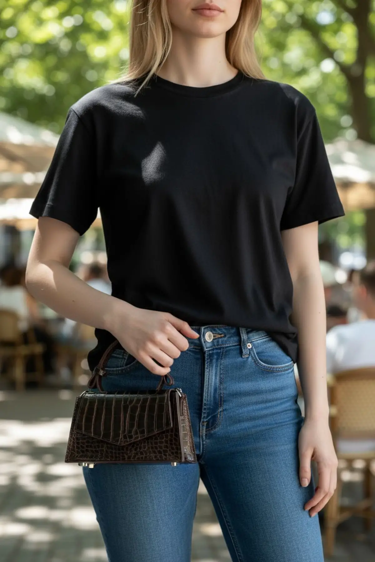 Zeus Brown Croco Chain Strap Womens Handbag and Shoulder Bag