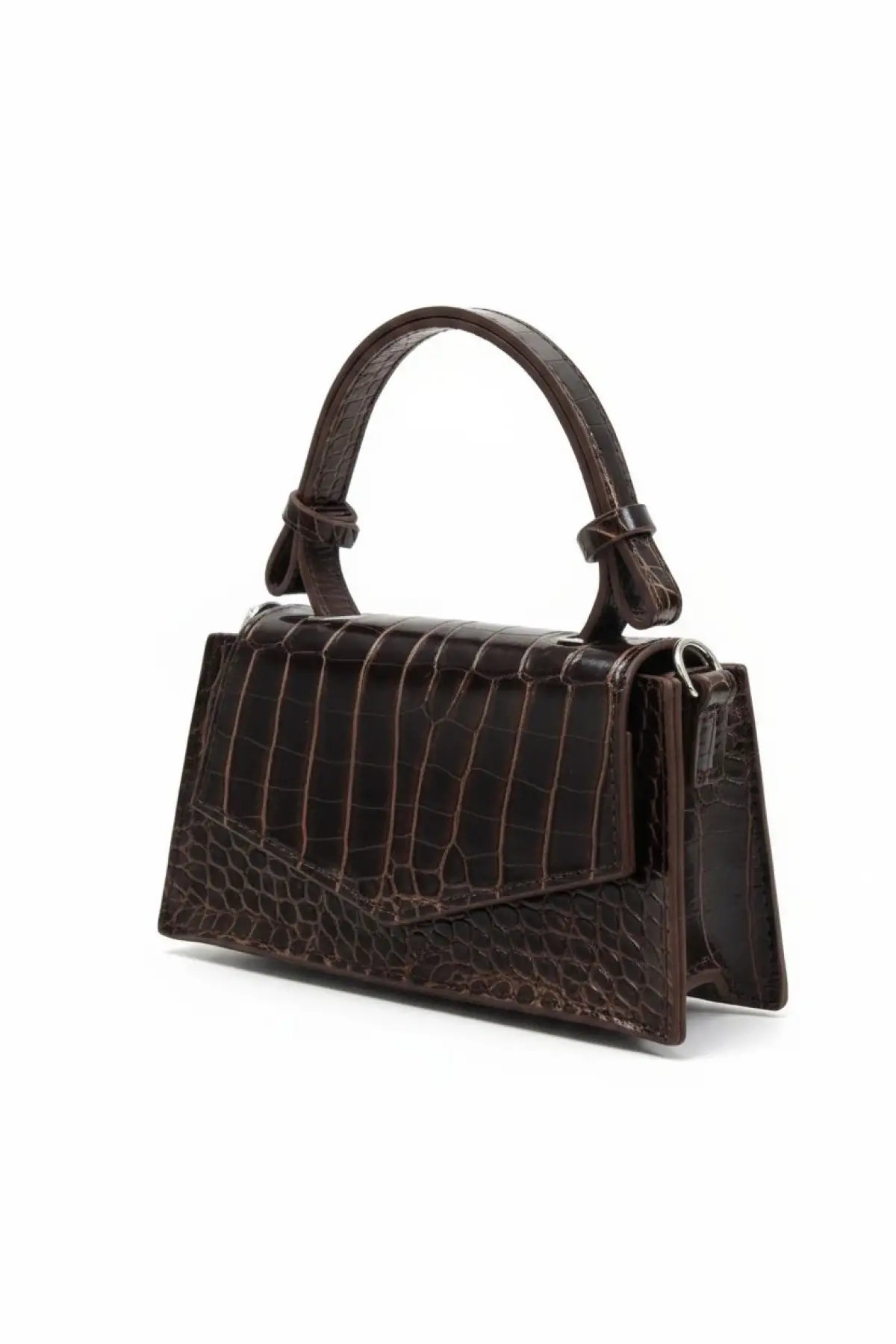 Zeus Brown Croco Chain Strap Womens Handbag and Shoulder Bag