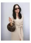Helen Knotted Bitter Brown Knitted Pattern Trend Mini Womens Bowl Bag