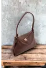 Laila Bordo Fermuarlı Trend Kadın Kol Ve Omuz Çantası