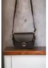 Venüs Toka Detaylı Ayarlanabilir Askılı Acı Kahve Cilt Mini Trend Kadın Omuz Çantası