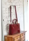 Umai Double Eyed Snap Closure Burgundy Skin Mini Trendy Womens Hand and Shoulder Bag