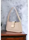 Lena Mink Baguette Womens Hand and Shoulder Bag with Metal Buckle