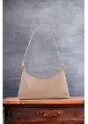 Cherry Mink Shiny Patent Leather Baguette Womens Shoulder Bag