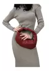 Hilary Claret Red Patterned Womens Handbag with Knot Detail