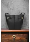 Polly Black V Shape Womens Shoulder Bag