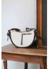 Linen Brown Cream Linen Design Womens Shoulder Bag