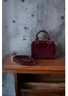 Lara Claret Red Patent Leather Mini Size Womens Shoulder Bag