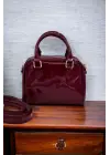 Lara Claret Red Patent Leather Mini Size Womens Shoulder Bag
