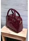 Lara Claret Red Patent Leather Mini Size Womens Shoulder Bag