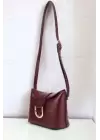 Amy Claret Red Box Form Womens Shoulder Bag with Buckle Accessories