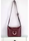 Amy Claret Red Box Form Womens Shoulder Bag with Buckle Accessories