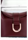 Amy Claret Red Box Form Womens Shoulder Bag with Buckle Accessories