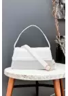 Kate Beyaz Kapaklı Çapraz Askılı Kadın Omuz Çantası