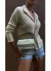 Kate Silver Flap Cross-Strap Womens Shoulder Bag
