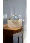 Laurel Gold/Straw Hand Woven Womens Mini Bag