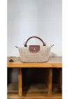 Laurel Brown/Straw Hand Woven Womens Mini Bag