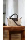Laurel Bitter Brown/Straw Hand Woven Womens Mini Bag